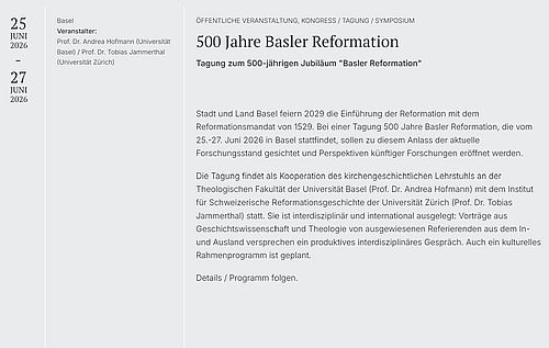500 Jahre Basler Reformation
